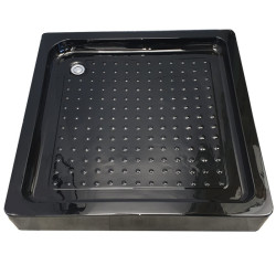 DRZWI PRYSZNICOWE Z BRODZIKIEM SH03B/SXL02C CHROM/CZARNY 95-100/100x100 CM SH03B+SXL02C-BL