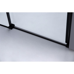 DRZWI PRYSZNICOWE Z BRODZIKIEM SH03B/ST06A CZARNE/CZARNY 95-100/100x100 CM SH03B-BL+ST06A-BL