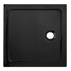 DRZWI PRYSZNICOWE Z BRODZIKIEM SH03B/ST06A CZARNE/CZARNY 95-100/100x100 CM SH03B-BL+ST06A-BL