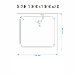 DRZWI PRYSZNICOWE Z BRODZIKIEM SH03B/ST06A CHROM/CZARNY 95-100/100x100 CM 8 MM