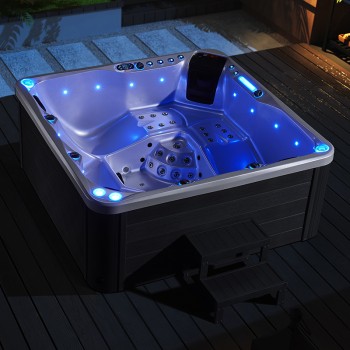 JACUZZI OGRODOWE WANNA SPA741 200x200 BIAŁA PERŁA OBUDOWA SZARA