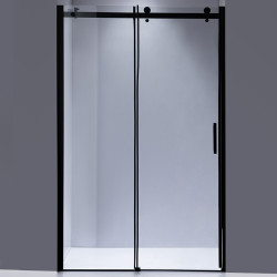 DRZWI PRYSZNICOWE Z BRODZIKIEM SH03B/ST03A CZARNE/BIAŁY 95-100/100x80 CM SH03B-BL+ST03A-WH