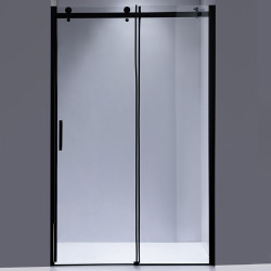 DRZWI PRYSZNICOWE Z BRODZIKIEM SH03B/ST03A CZARNE/BIAŁY 95-100/100x80 CM SH03B-BL+ST03A-WH