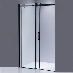 DRZWI PRYSZNICOWE Z BRODZIKIEM SH03B/ST03A CZARNE/BIAŁY 95-100/100x80 CM SH03B-BL+ST03A-WH