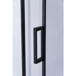 DRZWI PRYSZNICOWE Z BRODZIKIEM SH03B/ST03A CZARNE/BIAŁY 95-100/100x80 CM SH03B-BL+ST03A-WH