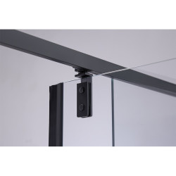 DRZWI PRYSZNICOWE UCHYLNE SH08D DO WNĘKI CZARNE 110 CM 6 MM SH08D-BL-110