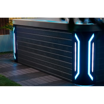 JACUZZI OGRODOWE WANNA SPA741 200x200 BIAŁA PERŁA OBUDOWA SZARA