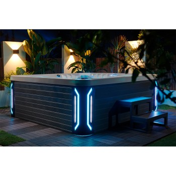JACUZZI OGRODOWE WANNA SPA741 200x200 BIAŁA PERŁA OBUDOWA SZARA