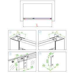 DRZWI PRYSZNICOWE UCHYLNE SH08C DO WNĘKI CZARNE 100 CM 6 MM SH08C-BL-100