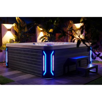 JACUZZI OGRODOWE WANNA SPA741 200x200 BIAŁA PERŁA OBUDOWA SZARA