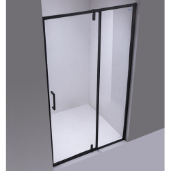 DRZWI PRYSZNICOWE UCHYLNE SH08B DO WNĘKI CZARNE 90 CM 6 MM SH08B-BL-90