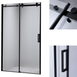 DRZWI PRYSZNICOWE SH03B CZARNE 95-100 CM 8 MM SH03B-BL-100
