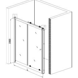 DRZWI PRYSZNICOWE SH02B CHROM 90 CM 6 MM SH02B-90