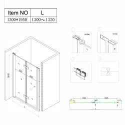 DRZWI PRYSZNICOWE SH01F CHROM 130 CM 6 MM SH01F-130