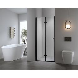 DRZWI PRYSZNICOWE SH01E CZARNE 120 CM 6 MM SH01E-BL-120
