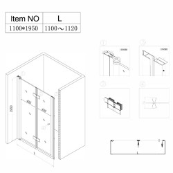 DRZWI PRYSZNICOWE SH01D ZŁOTE 110 CM 6 MM SH01D-GL-110