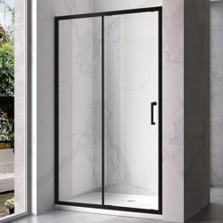 DRZWI PRYSZNICOWE KZ14D CZARNE 125-130 CM 6 MM KZ14D-BL-130