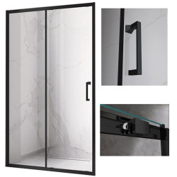 DRZWI PRYSZNICOWE KZ14C CZARNE 115-120 CM 6 MM KZ14C-BL-120