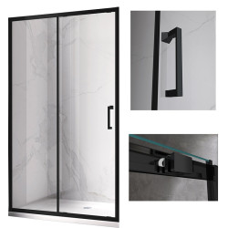DRZWI PRYSZNICOWE KZ14A CZARNE 95-100 CM 6 MM KZ14A-BL-100