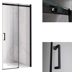 DRZWI PRYSZNICOWE KZ09D CZARNE 125-130 CM 8 MM KZ09D-BL-130