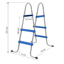 DRABINKA DO BASENU OGRODOWEGO DWUSTRONNA SOLIDNA 2-STOPNIOWA LADDER 84 CM LADDER