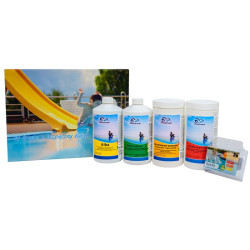 CHEMIA ZESTAW DO BASENU CHLOR SZOK PH MINUS FLOCKFIX ALBA TESTER STARTER SET2 STARTER-SET-2