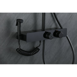Bateria prysznicowa natynkowa F10BL LCD czarna F10-BL
