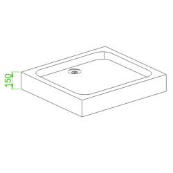 BRODZIK PRYSZNICOWY PROSTOKĄTNY WYSOKI SXL03D CZARNY 110x80 CM SXL03D-BL-110X80