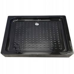 BRODZIK PRYSZNICOWY PROSTOKĄTNY WYSOKI SXL03C CZARNY 100x80 CM SXL03C-BL-100X80