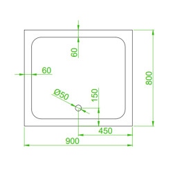 BRODZIK PRYSZNICOWY PROSTOKĄTNY WYSOKI SXL03B CZARNY 90x80 CM SXL03B-BL-90X80
