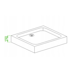 BRODZIK PRYSZNICOWY PROSTOKĄTNY WYSOKI SXL03B CZARNY 90x80 CM SXL03B-BL-90X80