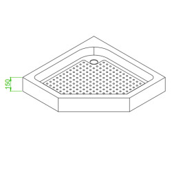 BRODZIK PRYSZNICOWY PIĘCIOKĄTNY WYSOKI SXL07C BIAŁY 100x100 CM SXL07C-WH-100