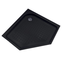 BRODZIK PRYSZNICOWY PIĘCIOKĄTNY WYSOKI SXL07A CZARNY 80x80 CM SXL07A-BL-80