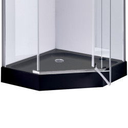 BRODZIK PRYSZNICOWY PIĘCIOKĄTNY WYSOKI SXL07A CZARNY 80x80 CM SXL07A-BL-80