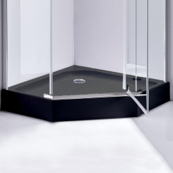 BRODZIK PRYSZNICOWY PIĘCIOKĄTNY WYSOKI SXL07A CZARNY 80x80 CM SXL07A-BL-80