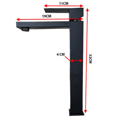 BATERIA UMYWALKOWA ŁAZIENKOWA STOJĄCA NABLATOWA F211HB CZARNA F211HB-BL