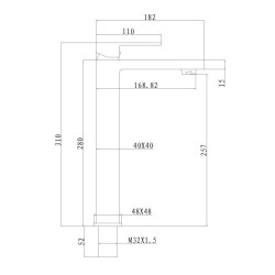 BATERIA ŁAZIENKOWA UMYWALKOWA F211HA CHROM F211HA