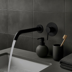 BATERIA UMYWALKOWA PODTYNKOWA ŚCIENNA F06K CZARNA F06K-BL