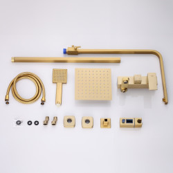 BATERIA PRYSZNICOWA ŁAZIENKOWA Z DESZCZOWNICĄ F170C ZŁOTA F170C-GL