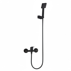 BATERIA WANNOWA ŚCIENNA PRYSZNICOWA NATRYSKOWA ZESTAW F307B-BL CZARNA F307B-BL