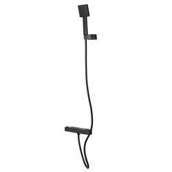 BATERIA WANNOWA ŚCIENNA PRYSZNICOWA ZESTAW Z TERMOSTATEM T202B-BL CZARNA T202B-BL