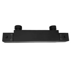 BATERIA WANNOWA ŚCIENNA PRYSZNICOWA ZESTAW Z TERMOSTATEM T202B-BL CZARNA T202B-BL