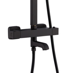 BATERIA PRYSZNICOWA Z TERMOSTATEM I DESZCZOWNICĄ T154B CZARNA T154B-BL
