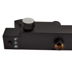 BATERIA PRYSZNICOWA Z TERMOSTATEM I DESZCZOWNICĄ T154B CZARNA T154B-BL