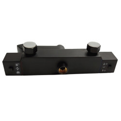 BATERIA PRYSZNICOWA Z TERMOSTATEM I DESZCZOWNICĄ T154B CZARNA T154B-BL