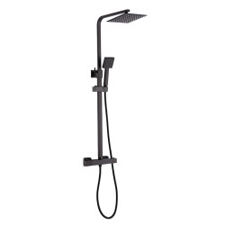 BATERIA PRYSZNICOWA Z TERMOSTATEM I DESZCZOWNICĄ T153B CZARNA T153B-BL