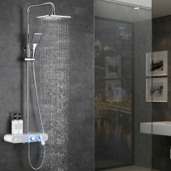 BATERIA PRYSZNICOWA NATYNKOWA F700W BIAŁA LCD F700-WH