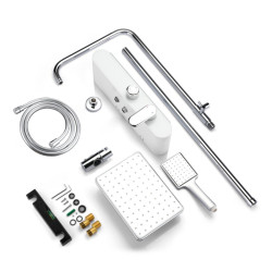 BATERIA PRYSZNICOWA NATYNKOWA F700W BIAŁA LCD F700-WH