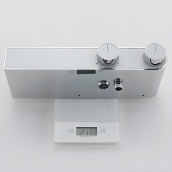 BATERIA PRYSZNICOWA ŁAZIENKOWA Z DESZCZOWNICĄ ŚCIENNA F12A CHROM LCD F12A