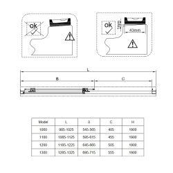 DRZWI PRYSZNICOWE SUPER SLIM NOVA CHROM 100 CM 6 MM NOVA-CH-100
